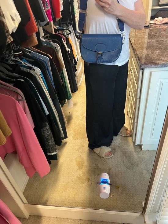 Blue Women's Crossbody Bag - Classic Pebbled Leather Shoulder Bag - Picture 8 of 8